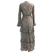 Load image into Gallery viewer, Block Printed Tiered Long Dress by Neve and Noor - shopcurious
