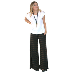 Nimbus Palazzo Pant - Bronze Stripe - shopcurious