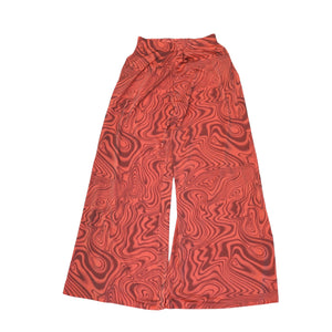 Nimbus Palazzo Pant - Orange Liquid Swirl - shopcurious