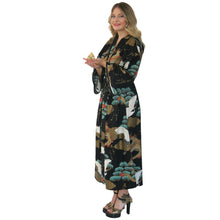 Load image into Gallery viewer, Nirvana Kimono Gown - Black and Gold with Jet Bead Trim - shopcurious
