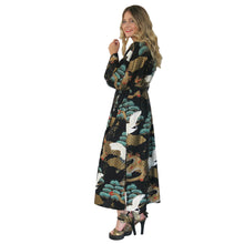 Load image into Gallery viewer, Nirvana Kimono Gown - Black and Gold with Jet Bead Trim - shopcurious
