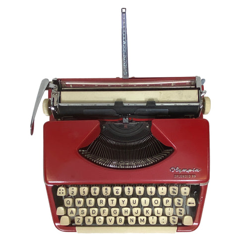 Olympia Splendid 99 Red Vintage Typewriter - ShopCurious