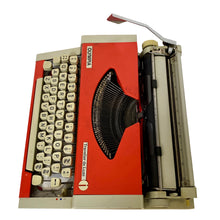 Load image into Gallery viewer, Olympia Traveller de Luxe Red and Grey Vintage Typewriter - ShopCurious

