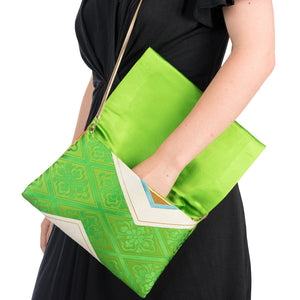 Paulownia: Upcycled Obi Envelope Clutch/Shoulder Bag - ShopCurious