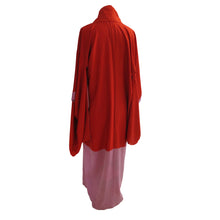 Load image into Gallery viewer, Peacock and Peonies Dusky Pink Vintage Kimono - ShopCurious
