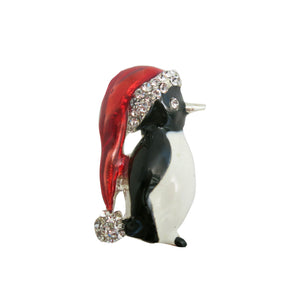 Christmas Penguin Brooch - shopcurious