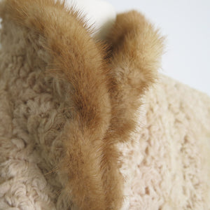 Vintage Blonde Persian Lambswool Jacket with Mink Trim - ShopCurious