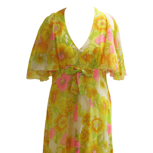 Floral and Floaty Vintage John Charles of London Long Dress - ShopCurious