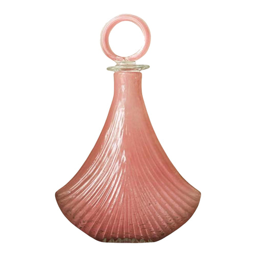 Pink Glass Art Deco Style Decanter - shopcurious
