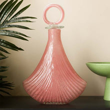 Load image into Gallery viewer, Pink Glass Art Deco Style Decanter - shopcurious

