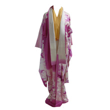 Load image into Gallery viewer, Plum and Ivory Floral Vintage Wedding Kimono - ShopCurious
