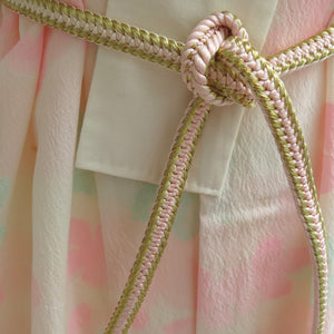 Pale Pink Maple and White Vintage Kimono - ShopCurious