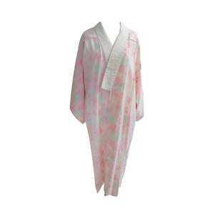 Pale Pink Maple and White Vintage Kimono - ShopCurious