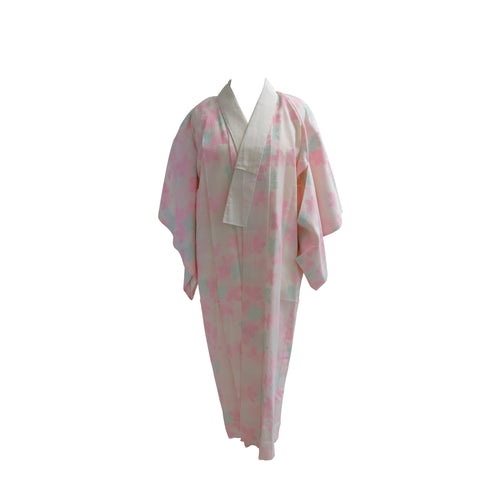 Pale Pink Maple and White Vintage Kimono - ShopCurious