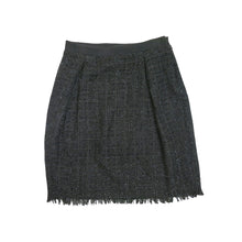 Load image into Gallery viewer, Preloved Fringe Edged Black Shimmer Skirt - ShopCurious
