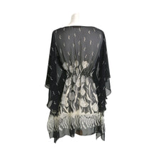 Load image into Gallery viewer, Preloved Zandra Rhodes for M&amp;S Black and Cream Kaftan Top - ShopCurious
