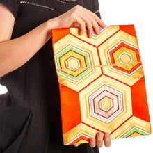 Load image into Gallery viewer, Primary Harmony: Upcycled Obi Envelope Clutch/Shoulder Bag - ShopCurious
