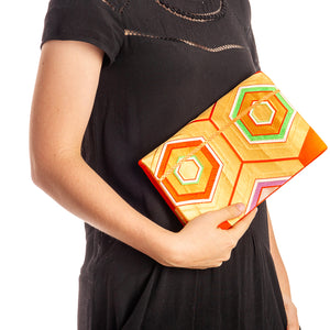 Primary Harmony: Upcycled Obi Envelope Clutch/Shoulder Bag - ShopCurious