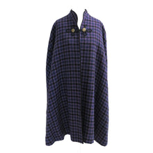 Load image into Gallery viewer, Purple and Black Checked Vintage Cape - shopcurious
