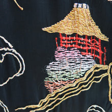 Load image into Gallery viewer, Reversible Gold Embroidered Black Silk Vintage Kimono - ShopCurious

