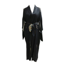 Load image into Gallery viewer, Reversible Gold Embroidered Black Silk Vintage Kimono - ShopCurious
