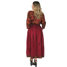 Load image into Gallery viewer, Samsara Skirt - Reversible Burgundy/Multicolour - shopcurious
