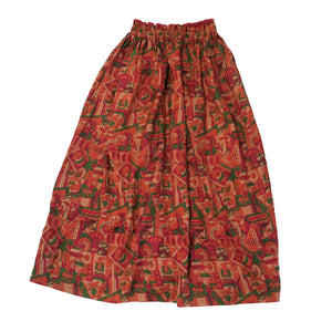 Samsara Skirt - Reversible Burgundy/Multicolour - shopcurious