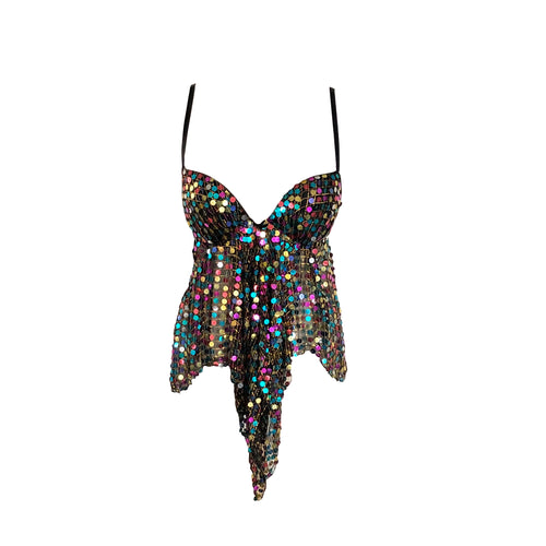 Disco Bra Top with Sequin Embellishment - ShopCurious