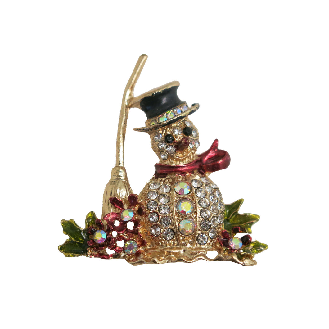 Festive Snowman Brooch - shopcurious