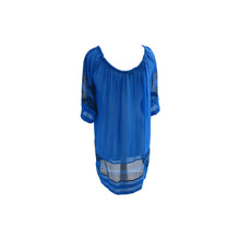 Load image into Gallery viewer, Temperley Cobalt Blue Classical Print Sheer Silk Beach Cover-Up/Top - ShopCurious
