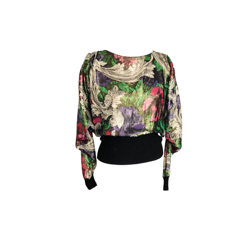 Vintage Lurex Thread Bat Wing Disco Top - ShopCurious