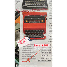 Load image into Gallery viewer, Olivetti Valentine Red Vintage Typewriter - ShopCurious
