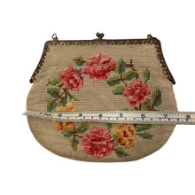 Load image into Gallery viewer, Vintage 1930s Needlepoint Floral Tapestry Evening Bag - ShopCurious
