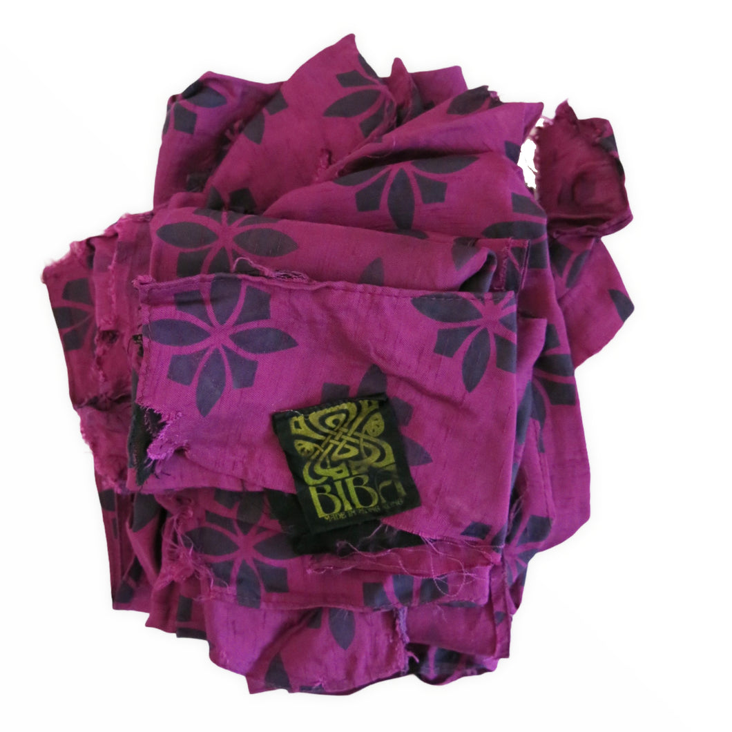 DIY Vintage Biba Fabric Bundle: Mauve Block Print - ShopCurious