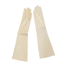 Load image into Gallery viewer, Elbow Length 1930s Ivory Kid Evening Gloves Size Extra Small - ShopCurious
