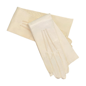 Elbow Length 1930s Ivory Kid Evening Gloves Size Extra Small - ShopCurious