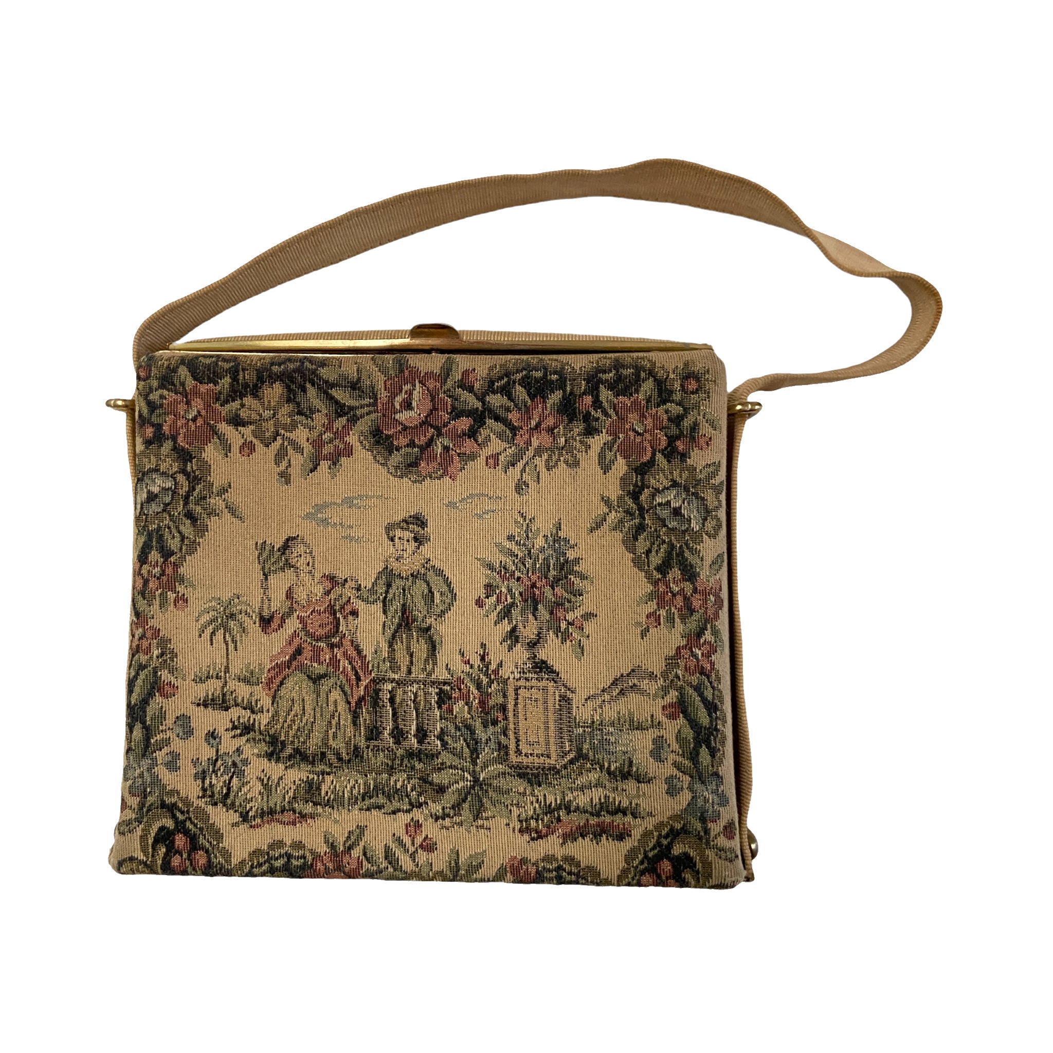 Vintage Petit Point Tapestry Lovers Bag