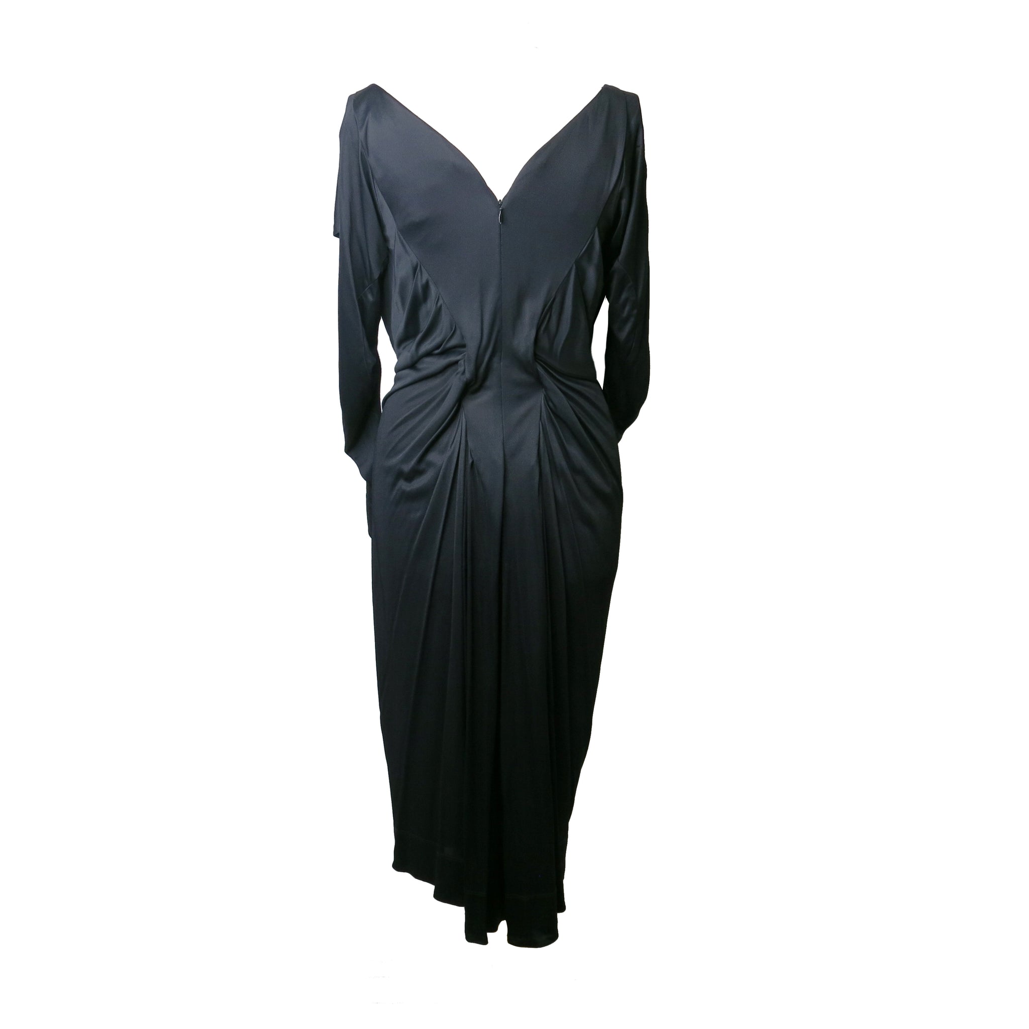 Pre-loved Vivienne Westwood Red Label Draped Black Jersey Corset Dress - shopcurious Pre-loved Vivienne Westwood Red Label Draped Black Jersey Corset Dress - shopcurious
