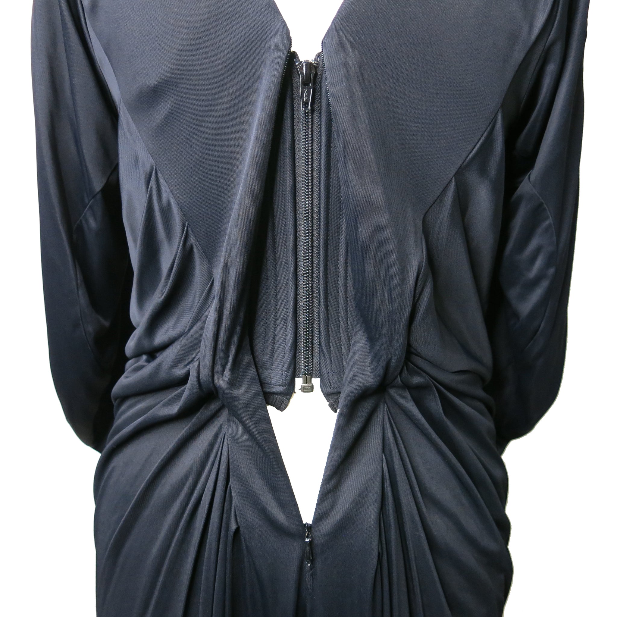Pre-loved Vivienne Westwood Red Label Draped Black Jersey Corset Dress - shopcurious Pre-loved Vivienne Westwood Red Label Draped Black Jersey Corset Dress - shopcurious
