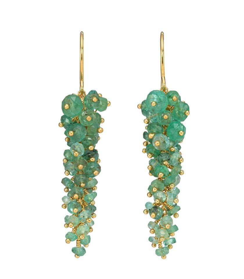 Wisteria Emerald Drop Earrings - shopcurious