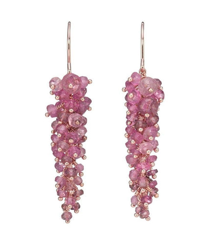 Wisteria Pink Tourmaline Drop Earrings - shopcurious