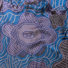 Load image into Gallery viewer, Zandra Rhodes Blue, Purple and Grey Bias Cut Silk Halter Dress - shopcurious
