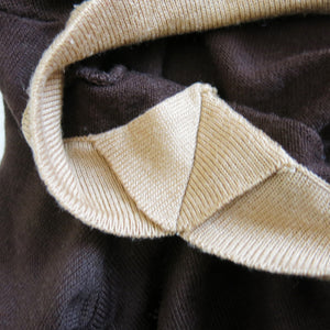 1960s Biba Square Necked Brown Knitted Top - ShopCurious