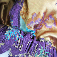 Load image into Gallery viewer, Purple Brocade Flared Trousers with Elasticated Waist - shopcurious
