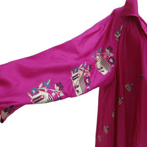 One Size Cerise Silk Chemise - shopcurious