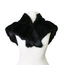 Load image into Gallery viewer, Vintage Biba Faux Fur and Satin Stole/Wrap – Black - ShopCurious
