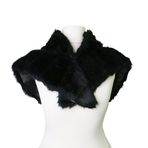 Vintage Biba Faux Fur and Satin Stole/Wrap – Black - ShopCurious