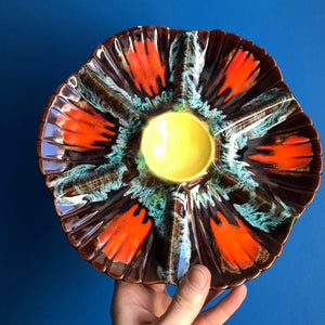 Vallauris Oyster Fat Lava Majolica Plate - ShopCurious