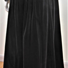 Load image into Gallery viewer, Bill Gibb 1970s Black Velvet Maxi Skirt with Signature Bee Motif Embroidery - ShopCurious
