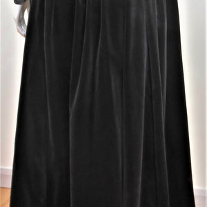 Bill Gibb 1970s Black Velvet Maxi Skirt with Signature Bee Motif Embroidery - ShopCurious